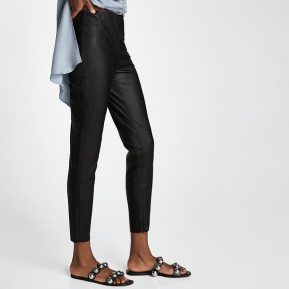 Zara Pants - Zara Black Faux Leather Leggings - XL- NWT
